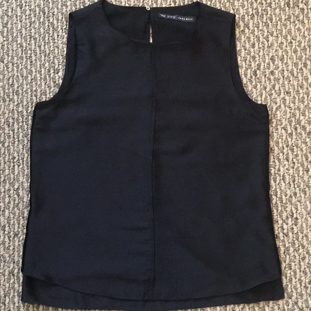 Zara Basic Black Blouse Lining Size M - image 3